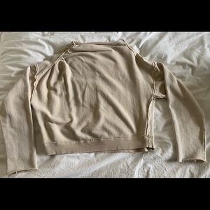 Free People cream mock neck sweatshirt size small